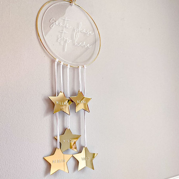 Door wreath with golden stars | personalised