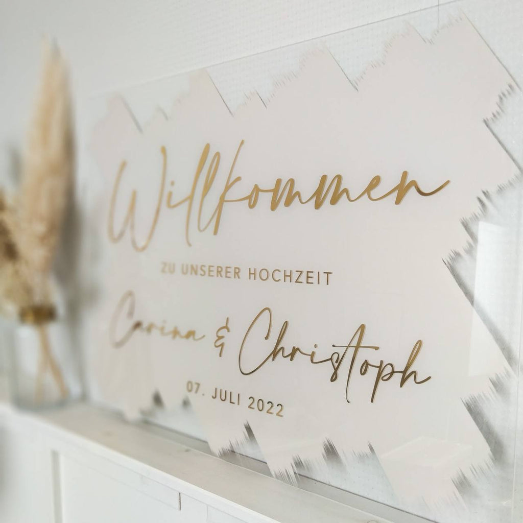 Willkommensschild auf Acryl "Welcome"