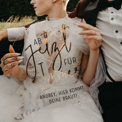 Acrylschild in Rund "Ab jetzt für immer" | personalisiert