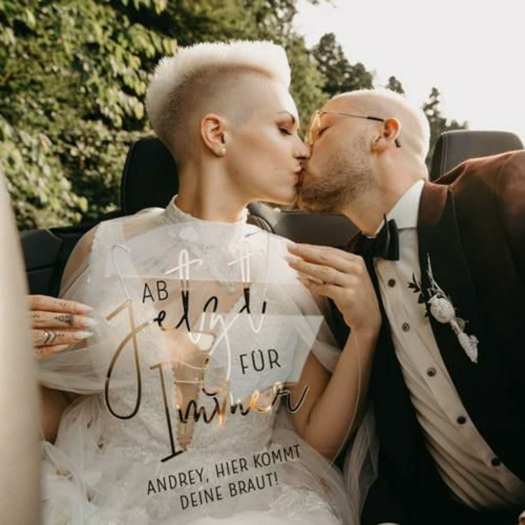 Acrylschild in Rund "Ab jetzt für immer" | personalisiert