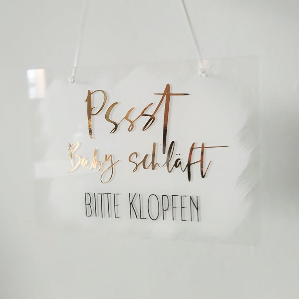 Acrylschild "Pssst Baby schläft" | 15 x 20cm | personalisiert