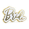 Badge "Bride" - white, gold - 3.5 x 2 cm