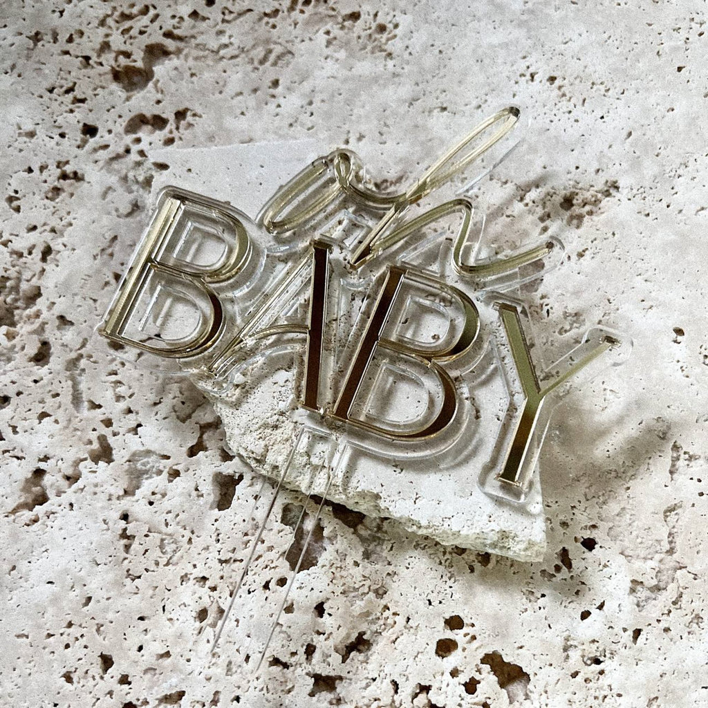 Cake Topper "Oh Baby" aus Acryl