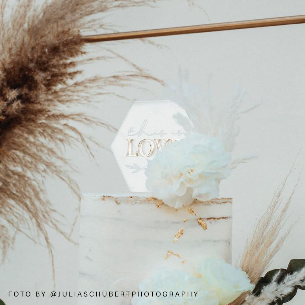 cake topper hochzeit acryl 3d 