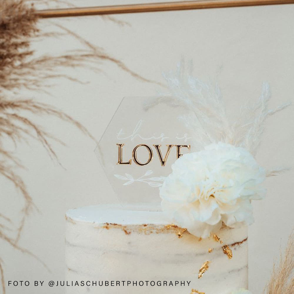 cake topper hochzeit acryl 3d 