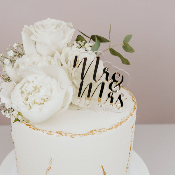 Cake Topper Hochzeit "Mr & Mrs" aus Acryl