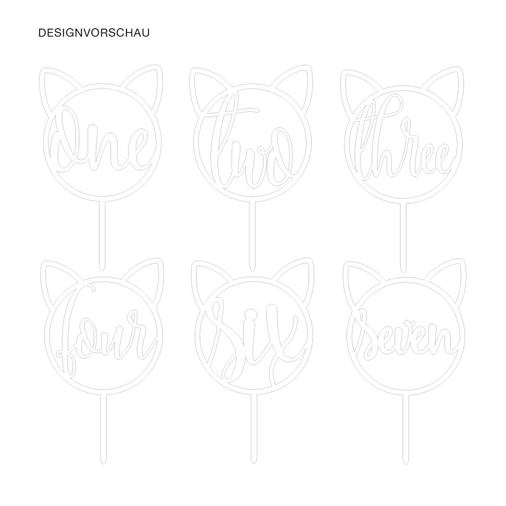 Cake topper "cat ears" with number