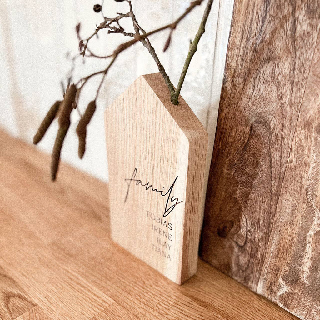 Personalisiertes Deko Häuschen aus Holz "Sunne"