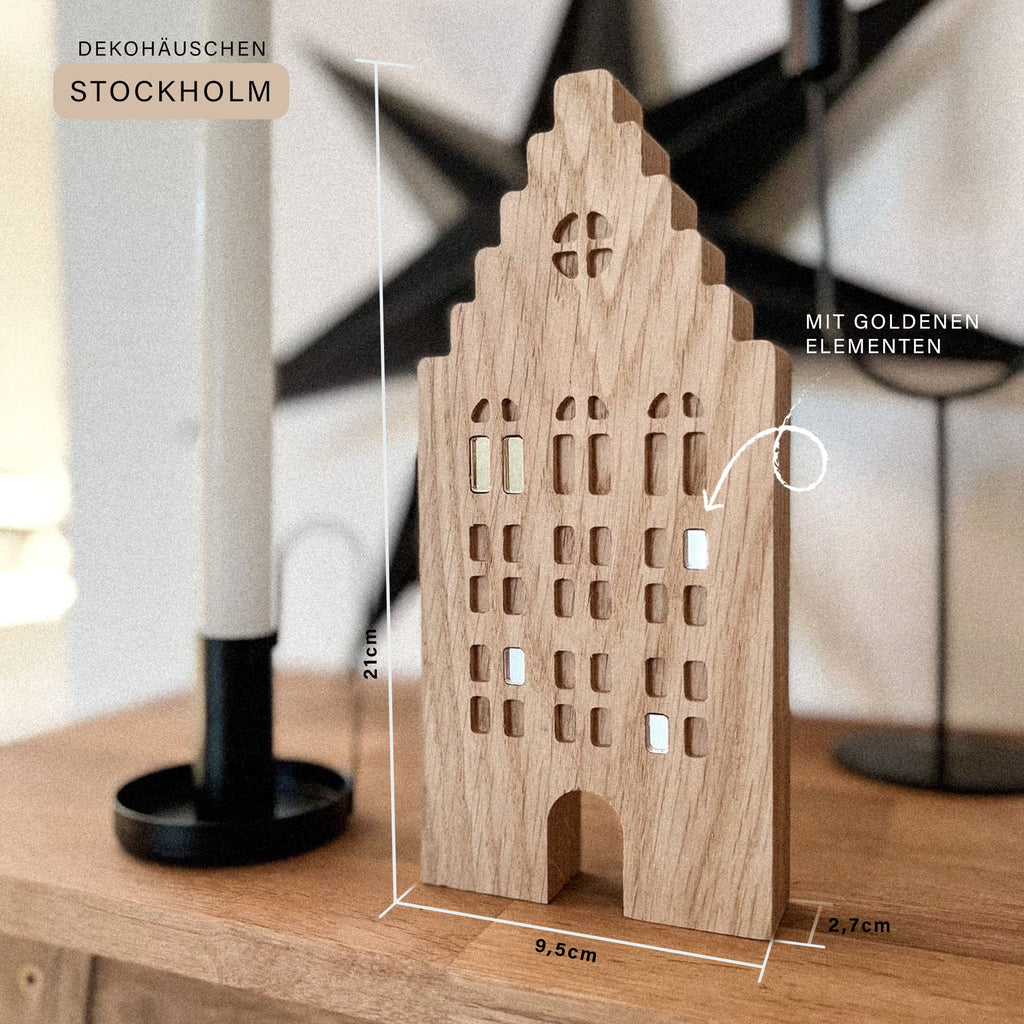 Deko Häuschen aus Holz "Stockholm"