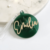Weihnachtskugel Personalisiert aus Acryl „Waldgrün“ mit 3D Namen