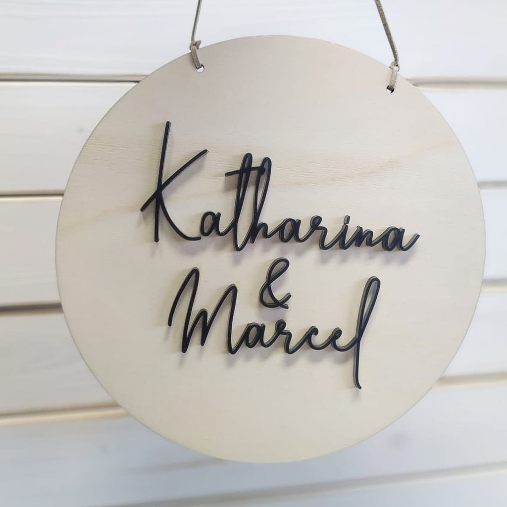 Wooden sign 3D writing, personalised