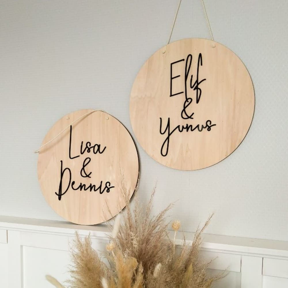 Wooden sign 3D writing, personalised