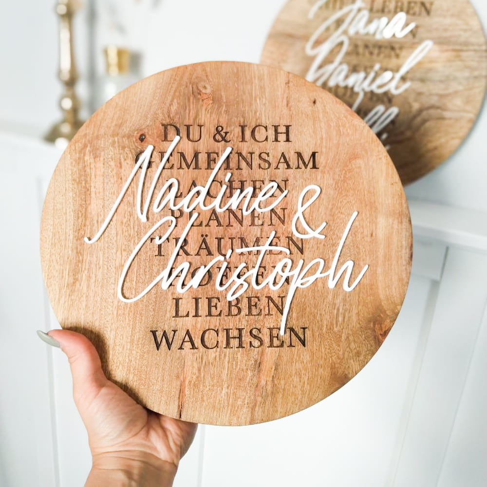Wooden sign with saying made of mango wood | personalised