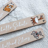 Personalisiertes Lesezeichen aus Holz für Kinder mit Tiermotiven