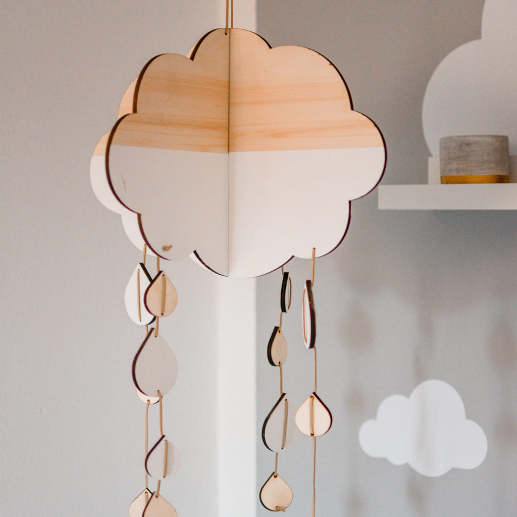 Mobile Wolke mit Tropfen | personalisiert