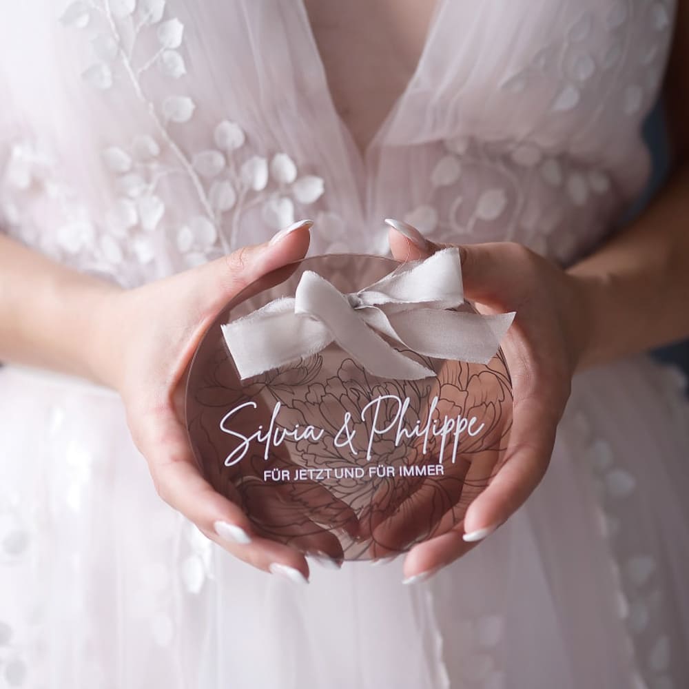 ringkissen hochzeit acryl personalisiert