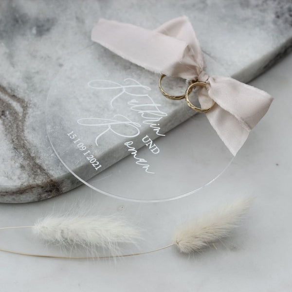 ringkissen hochzeit acryl personalisiert