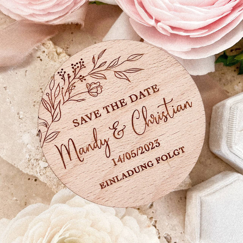 Save the Date Holzmagnet personalisiertes