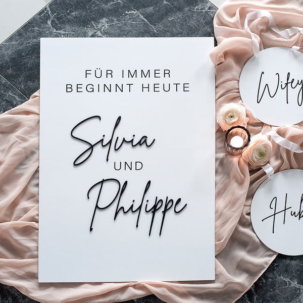 willkommensschild hochzeit acryl