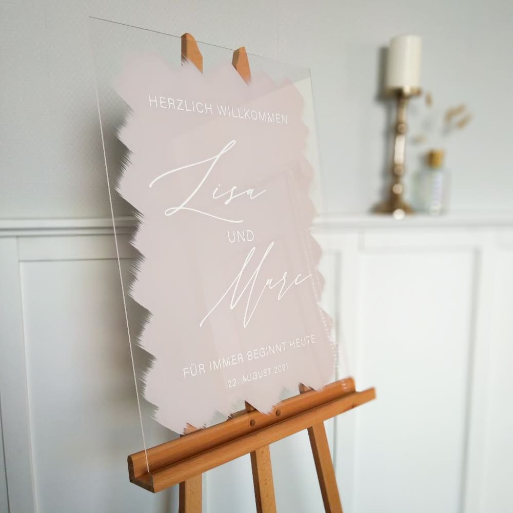 willkommensschild hochzeit acryl
